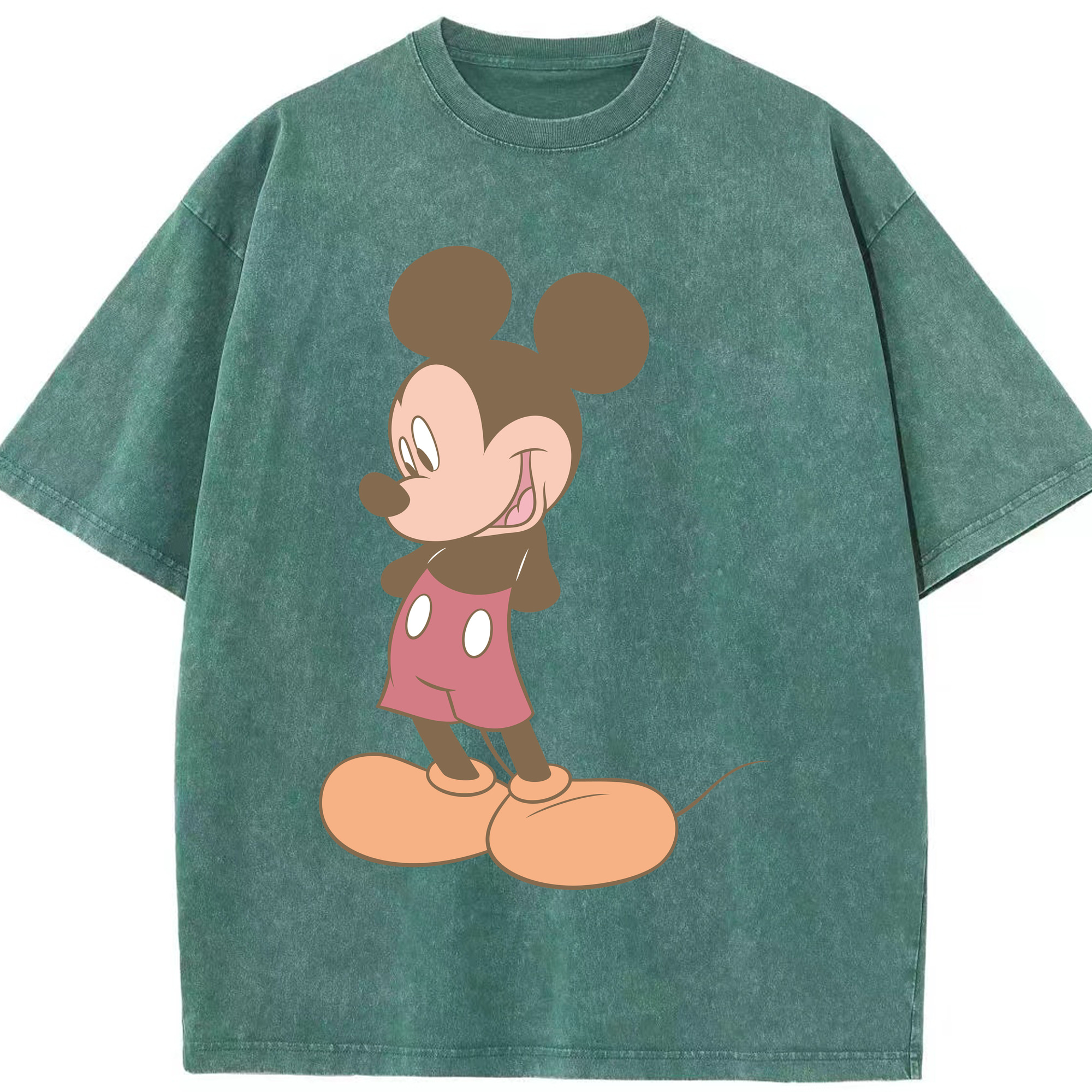 （画像用） ミッキーマウス Mickey Mouse 綿100% ヴィンテージ風 半袖Tシャツ（フロントプリント）